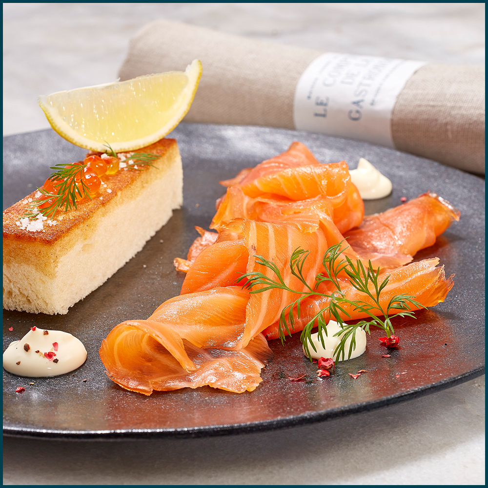Saumon Fumé Écossais Maison 6 tranches - Issu de poisson Label Rouge -  Paquet de 400g environ